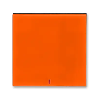 3559H-A00655 66  Kryt spínače kolébkového s červeným průzorem, oranžová / kouřová černá